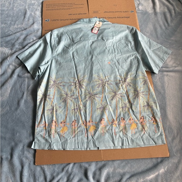 Travis Mathew Windy Bay Short Sleeve Dusty Blue Button-Up Shirt Size XL NWT - Picture 10 of 11